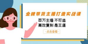 金牌带货主播打造实战课：百万主播 不可追，高效复制 是王道（10节课）-91创业项目库