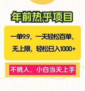 一单9.9，一天百单无上限，不挑人，小白当天上手，轻松日入1000+-91创业项目库