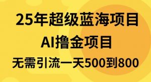 25年超级蓝海项目一天800+，半搬砖项目，不需要引流-91创业项目库