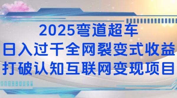 2025弯道超车日入过K全网裂变式收益打破认知互联网变现项目【揭秘】-91创业项目库