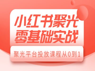 小红书聚光零基础实战,聚光平台投放课程从0到1-91创业项目库