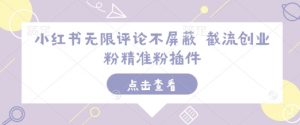 小红书无限评论不屏蔽 截流创业粉精准粉插件-91创业项目库