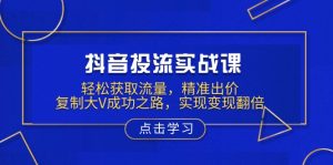 抖音投流实战课，轻松获取流量，精准出价，复制大V成功之路，实现变现翻倍-91创业项目库