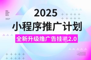 2025小程序推广计划，撸广告挂JI3.0玩法，日均5张【揭秘】-91创业项目库