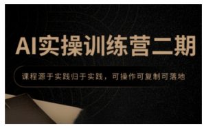 AI实操训练营二期,课程源于实践归于实践,可操作可复制可落地-91创业项目库