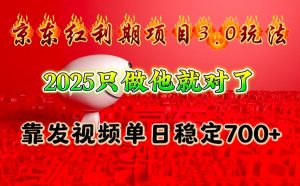 京东红利项目3.0玩法,2025只做他就对了,靠发视频单日稳定700+-91创业项目库