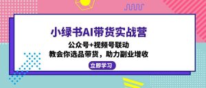 小绿书AI带货实战营：公众号+视频号联动，教会你选品带货，助力副业增收-91创业项目库