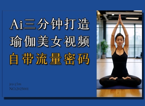 Ai3分钟打造瑜伽美女视频,自带流量密码-91创业项目库