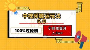 中视频搬运玩法6.0，利用软件双重去重，100%过原创，小白也能月入5w+-91创业项目库