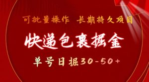 快递包裹撸金 单号日撸30-50+ 可批量 长久稳定收益【揭秘】-91创业项目库