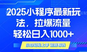 2025年小程序最新玩法，流量直接拉爆，单日稳定变现1000+-91创业项目库