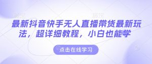 最新抖音快手无人直播带货玩法，超详细教程，小白也能学-91创业项目库