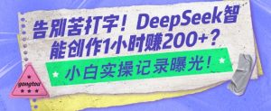 告别苦打字!DeepSeek智能创作1小时入2张?小白实操记录曝光-91创业项目库