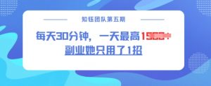 副业她只用了1招，每天30分钟，无脑二创，一天最高1.5k-91创业项目库