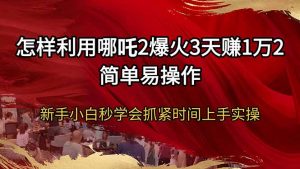 怎样利用哪吒2爆火3天赚1万2简单易操作新手小白秒学会抓紧时间上手实操-91创业项目库