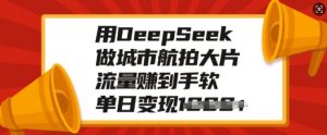 用DeepSeek做城市航拍大片，流量赚到手软，单日变现多张-91创业项目库