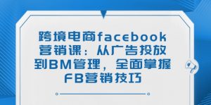 跨境电商facebook营销课：从广告投放到BM管理，全面掌握FB营销技巧-91创业项目库