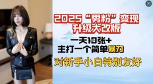 2025男粉变现全新玩法升级，日入上千简简单单，小白可轻松上手-91创业项目库