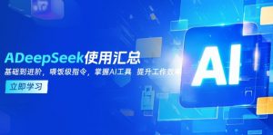 DeepSeek使用汇总，基础到进阶，提示词技巧，掌握AI工具  提升工作效率-91创业项目库
