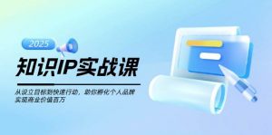 知识IP实战课，从设立目标到快速行动，助你孵化个人品牌，实现商业价值百万-91创业项目库