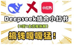 deepseek+小红书打造流量生产线实操课，0到1全流程拆解，搞钱嘎嘎猛-91创业项目库