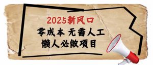 2025新风口，懒人必做项目，零成本无需人工，轻松上手无门槛-91创业项目库