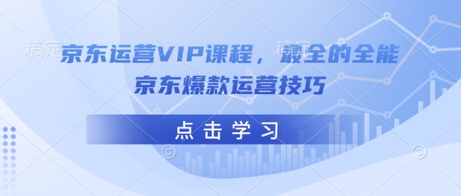 京东运营VIP课程，最全的全能京东爆款运营技巧-91创业项目库