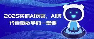 2025实体AI获客，AI时代老板必学的一堂课-91创业项目库