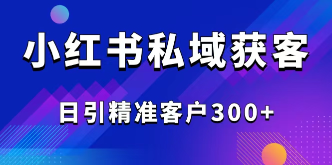 2025最新小红书平台引流获客截流自热玩法讲解,日引精准客户300+-91创业项目库