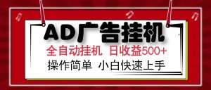 AD广告全自动挂机 单日收益500+ 可矩阵式放大 设备越多收益越大 小白轻...-91创业项目库