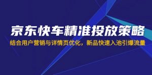 京东快车精准投放策略，结合用户营销与详情页优化，新品快速入池引爆流量-91创业项目库
