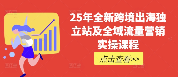 25年全新跨境出海独立站及全域流量营销实操课程，跨境电商独立站TIKTOK全域营销普货特货玩法大全-91创业项目库