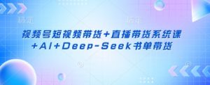 视频号短视频带货+直播带货系统课+AI+Deep-Seek书单带货-91创业项目库
