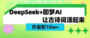 用DeepSeek做AI 古诗词视频，涨粉 10W+(保姆级教程)-91创业项目库