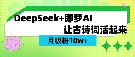 用DeepSeek做AI 古诗词视频,涨粉 10W+(保姆级教程)-91创业项目库