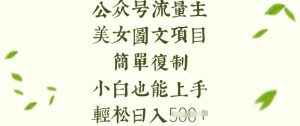 流量主长期收益项目，美女图片简单复制，小白也能上手，轻松日入5张-91创业项目库
