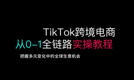 TikTok跨境电商从0-1全链路全方位实操教程,把握多元变化中的全球生意机会-91创业项目库