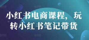 小红书电商课程，玩转小红书笔记带货-91创业项目库