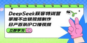 DeepSeek获客特训营：掌握不出镜视频制作，日产百条IP口播视频-91创业项目库