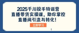 2025千川投手特训营：直播带货实操课，助你掌控直播间引流与转化！-91创业项目库