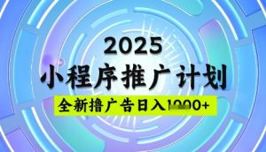 2025微信小程序推广计划，撸广告玩法，日均5张，稳定简单【揭秘】-91创业项目库