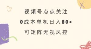 视频号点点关注，0成本单号80+，可矩阵，绿色正规，长期稳定【揭秘】-91创业项目库