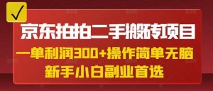 京东拍拍二手搬砖项目，一单纯利润3张，操作简单，小白兼职副业首选-91创业项目库