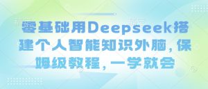 零基础用Deepseek搭建个人智能知识外脑，保姆级教程，一学就会-91创业项目库