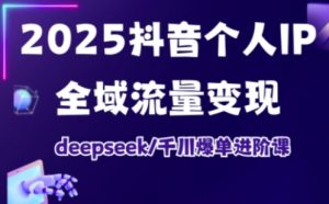 2025抖音个人IP全域流量变现进阶课，deepseek千川爆单进阶课-91创业项目库