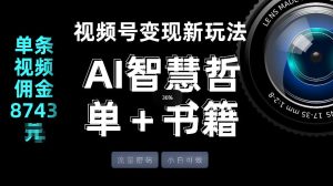 视频号流量密码，变现新玩法-AI智慧哲单＋书单，单条视频佣金8743米-91创业项目库