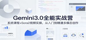 Gemini3.0实战系统课，Sora2视频实操，从入门到精通多模态创作-91创业项目库