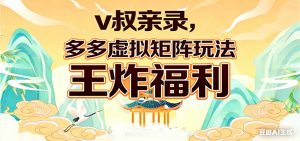 v叔亲录，多多虚拟矩阵玩法，王炸福利限时领取-91创业项目库