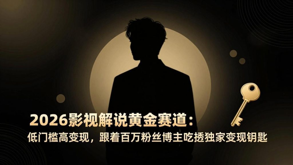 2026影视解说黄金赛道:低门槛高变现,跟着百万粉丝博主吃透独家变现钥匙-91创业项目库