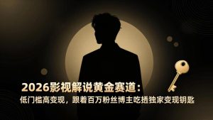 2026影视解说黄金赛道:低门槛高变现,跟着百万粉丝博主吃透独家变现钥匙-91创业项目库